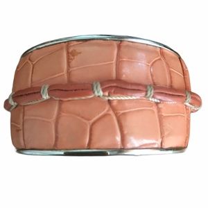 Tod’s metal and embossed leather cuff bracelet